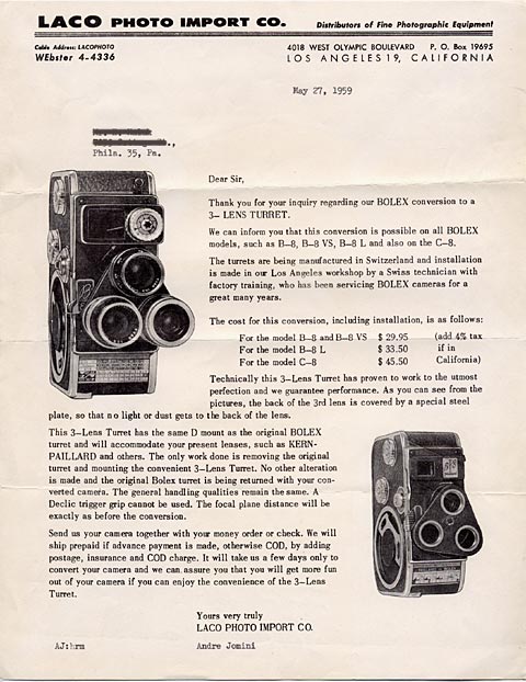 LACO Photo Bolex Conversion