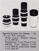 16mm Lenses
