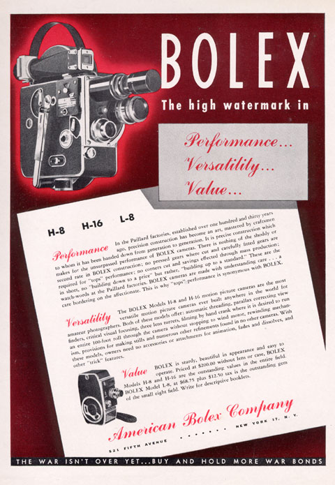 Bolex camera advertisement